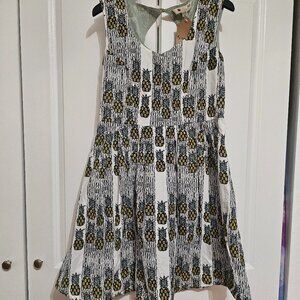 Pineapple print cotton dress